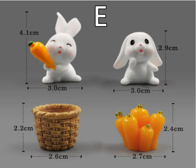 Mini Resin Animal Figurines for DIY Gardens & Terrariums – 8 Styles, Waterproof Micro-Landscape Decor