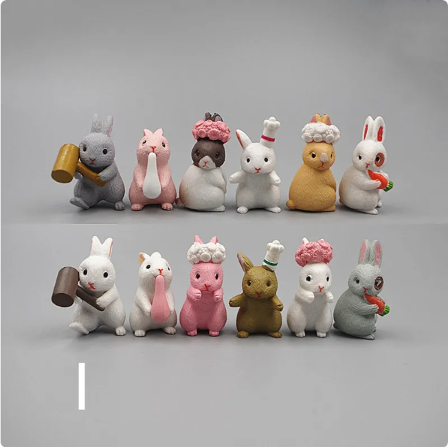 Mini Resin Animal Figurines for DIY Gardens & Terrariums – 8 Styles, Waterproof Micro-Landscape Decor