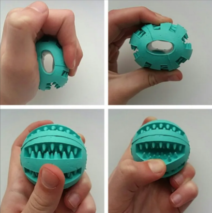 Interactive Slow Feeder Dog Ball – Food-Grade Rubber, Treat Dispensing, Dental Health, 3 Colors