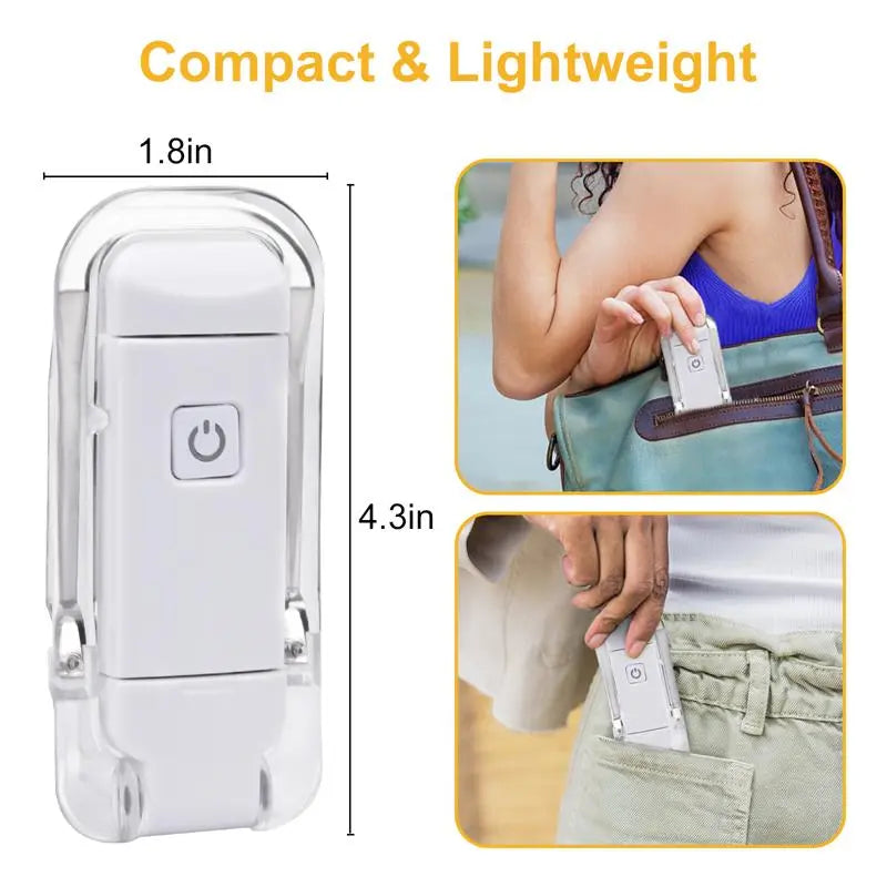 LED Clip-On Book Light – USB Rechargeable, Eye Protection, 9 Brightness Modes, 4 Colors