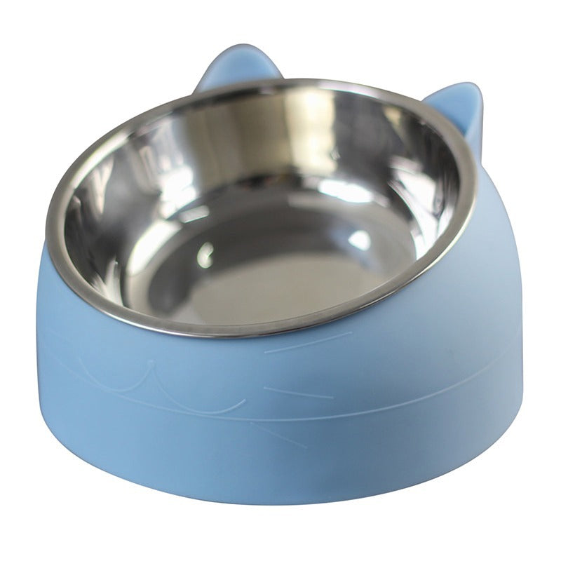 Elevated Stainless Steel Cat Bowl – 400ml, Anti-Neck Strain, PP & Steel, Assorted Colors