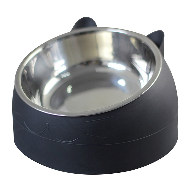 Elevated Stainless Steel Cat Bowl – 400ml, Anti-Neck Strain, PP & Steel, Assorted Colors