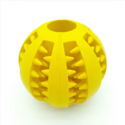 Interactive Slow Feeder Dog Ball – Food-Grade Rubber, Treat Dispensing, Dental Health, 3 Colors