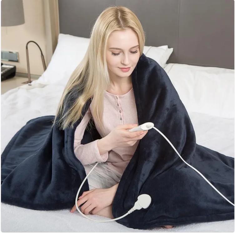 Electric Heated Blanket 50x60in – 3 Heat Settings, ETL Certified, Auto-Off, Washable Flannel