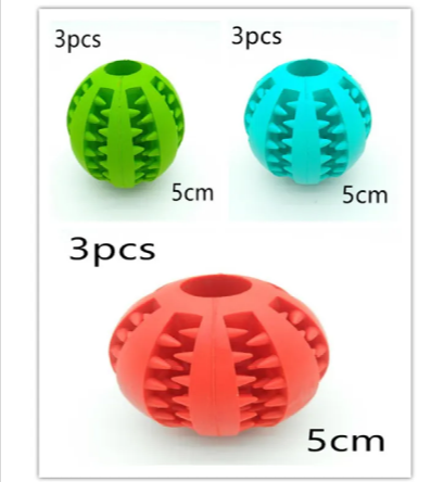 Interactive Slow Feeder Dog Ball – Food-Grade Rubber, Treat Dispensing, Dental Health, 3 Colors