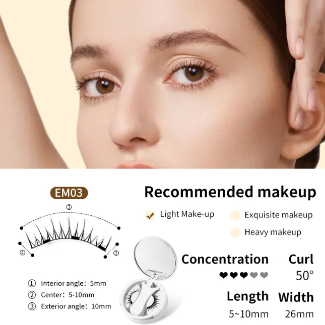 Magnetic Eyelashes Set – Glue-Free, Reusable, Natural Look, 7 Styles with Applicator