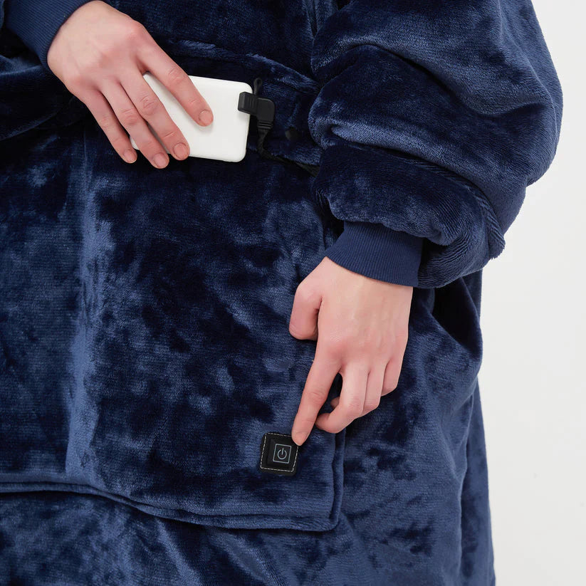 Heated Hoodie Blanket – Wearable Electric Blanket with Pockets, Adjustable Heat, Indoor & Outdoor