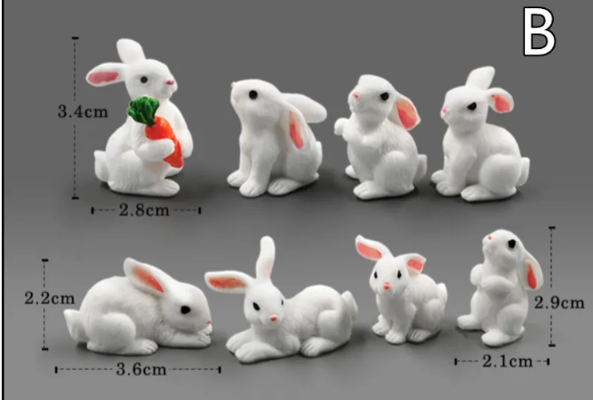 Mini Resin Animal Figurines for DIY Gardens & Terrariums – 8 Styles, Waterproof Micro-Landscape Decor