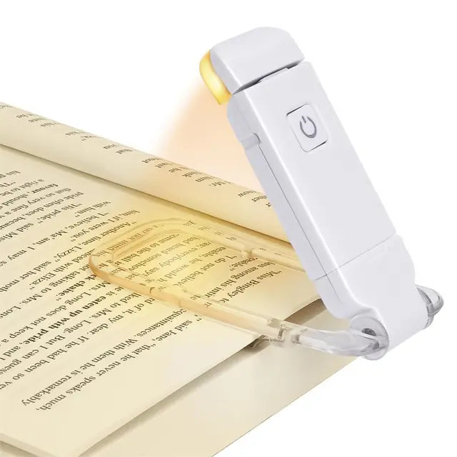 LED Clip-On Book Light – USB Rechargeable, Eye Protection, 9 Brightness Modes, 4 Colors