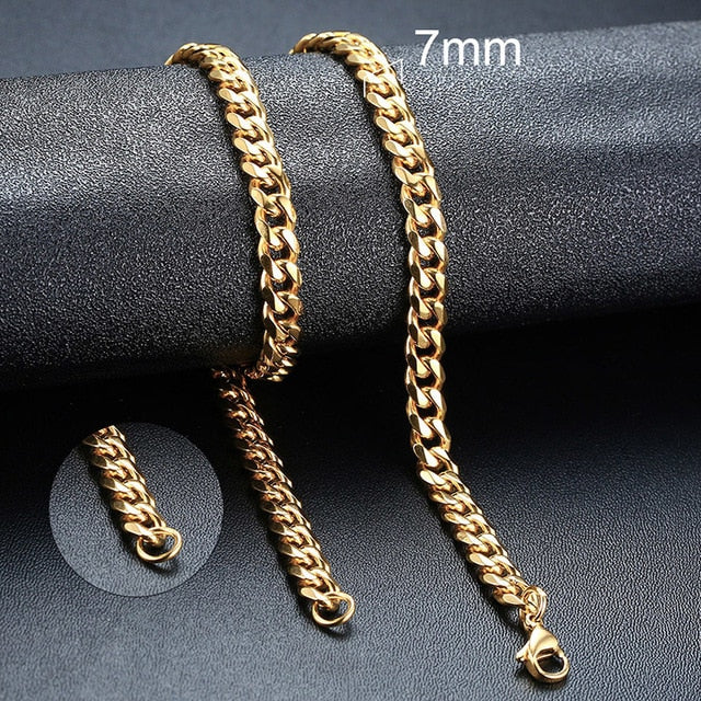Twisted Rope Figaro Chain Necklace for Men – Premium Stainless Steel, Cuban Style