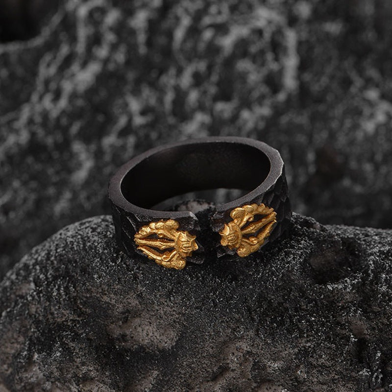 Women's Retro Adjustable Ring – Geometric Alloy, Electroplated, One Size Fits All