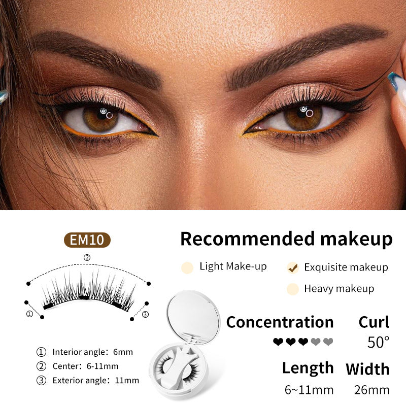 Magnetic False Eyelashes Set with Applicator & Storage Box – Glue-Free, Natural Look, Multiple Styles