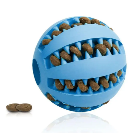 Interactive Slow Feeder Dog Ball – Food-Grade Rubber, Treat Dispensing, Dental Health, 3 Colors