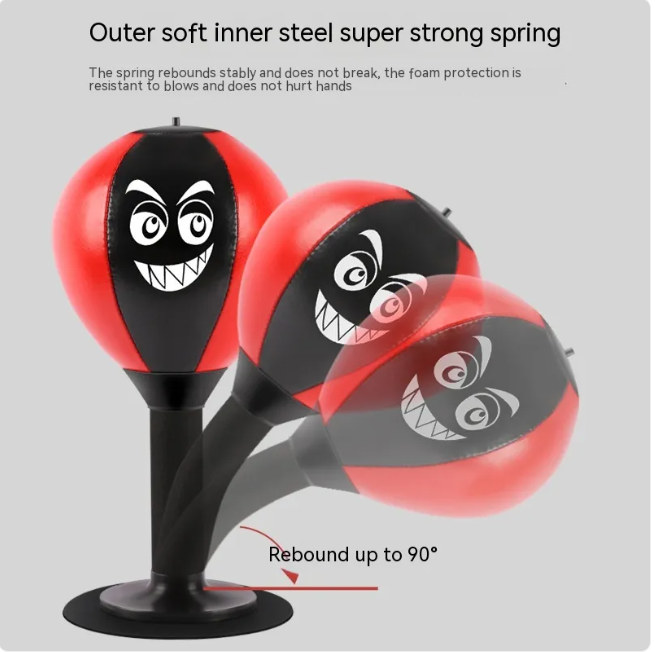 Desktop Punch Speed Ball – PU Material, Stress Relief & Fitness, Black & Red