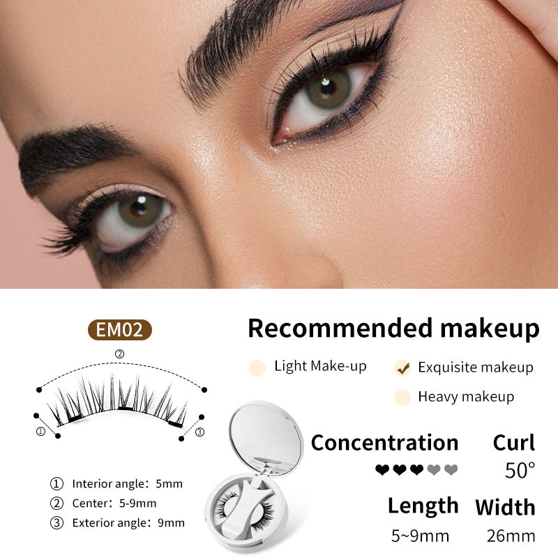 Magnetic False Eyelashes Set with Applicator & Storage Box – Glue-Free, Natural Look, Multiple Styles