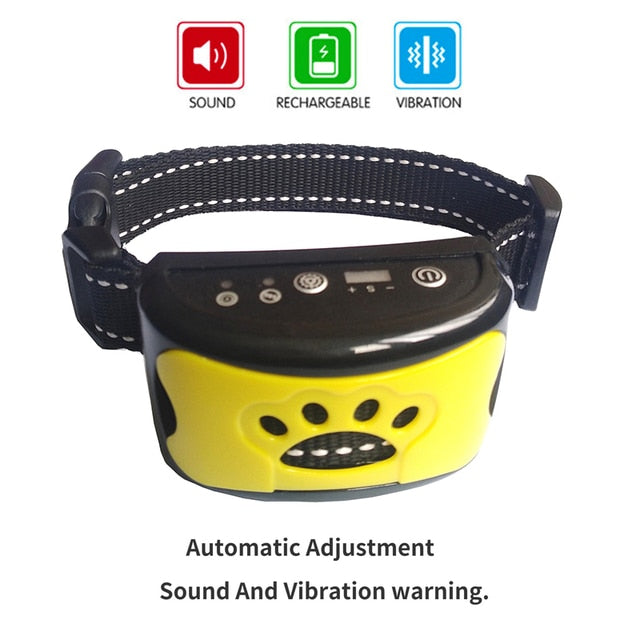 Ultrasonic Anti-Bark Dog Training Collar – USB Rechargeable, Humane, Vibration & Ultrasonic