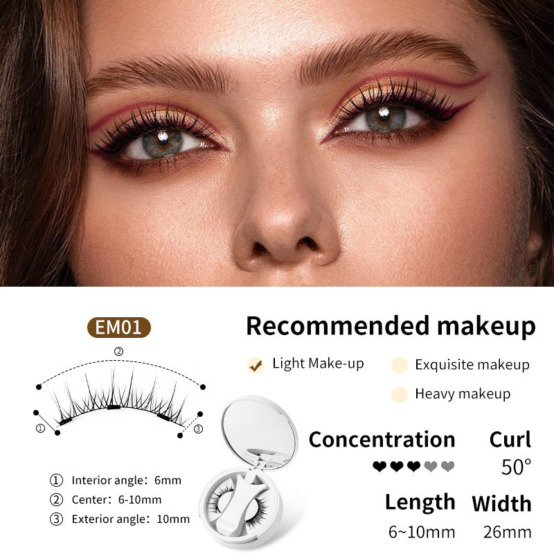 Magnetic False Eyelashes Set with Applicator & Storage Box – Glue-Free, Natural Look, Multiple Styles
