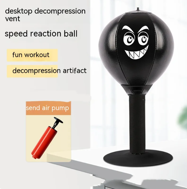 Desktop Punch Speed Ball – PU Material, Stress Relief & Fitness, Black & Red
