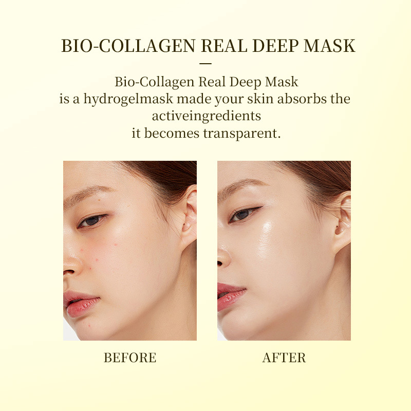 Bio-Collagen Deep Hydrating Face Mask – Anti-Aging, Firming, 4-Pack (28ml Each)