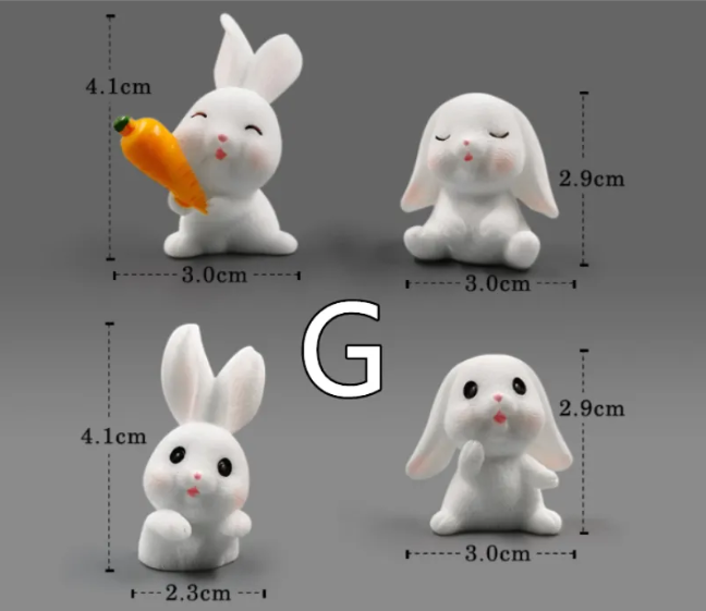 Mini Resin Animal Figurines for DIY Gardens & Terrariums – 8 Styles, Waterproof Micro-Landscape Decor