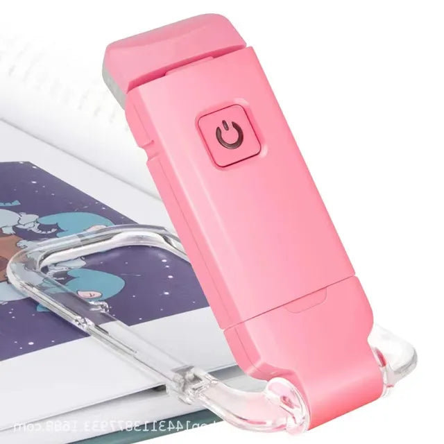 LED Clip-On Book Light – USB Rechargeable, Eye Protection, 9 Brightness Modes, 4 Colors
