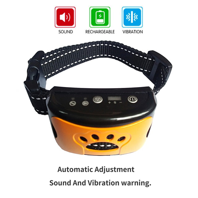 Ultrasonic Anti-Bark Dog Training Collar – USB Rechargeable, Humane, Vibration & Ultrasonic