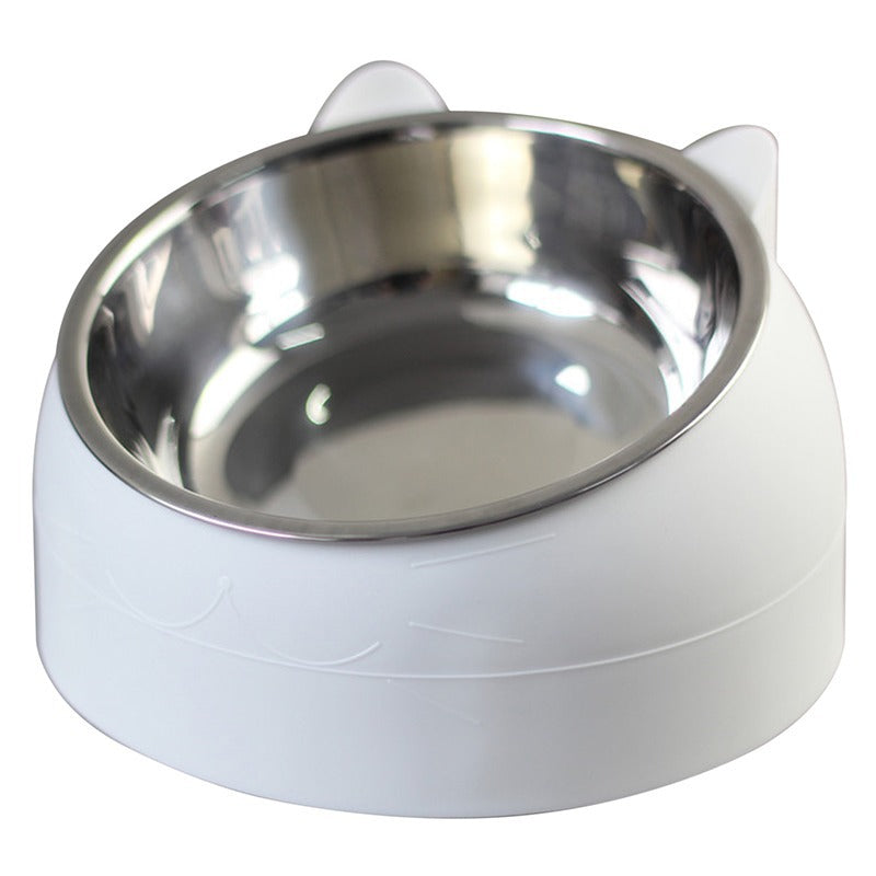 Elevated Stainless Steel Cat Bowl – 400ml, Anti-Neck Strain, PP & Steel, Assorted Colors