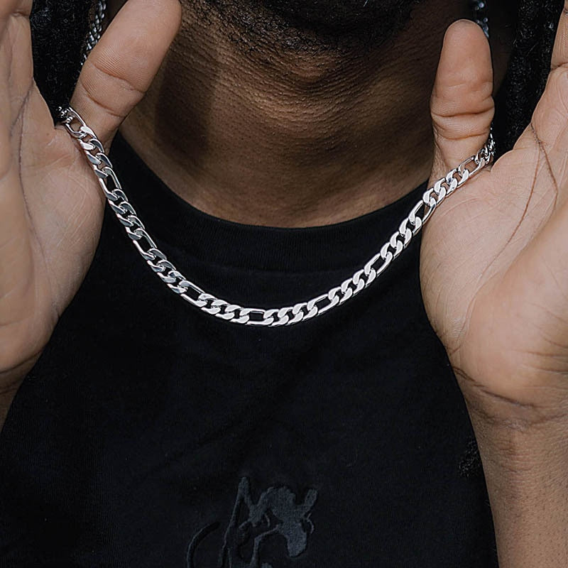 Twisted Rope Figaro Chain Necklace for Men – Premium Stainless Steel, Cuban Style
