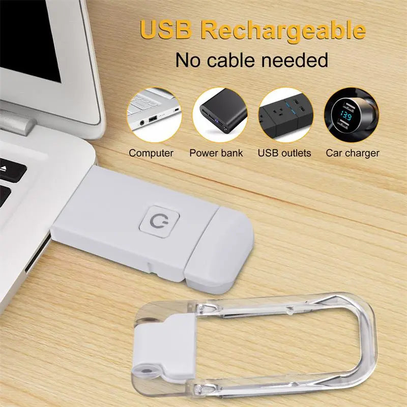 LED Clip-On Book Light – USB Rechargeable, Eye Protection, 9 Brightness Modes, 4 Colors