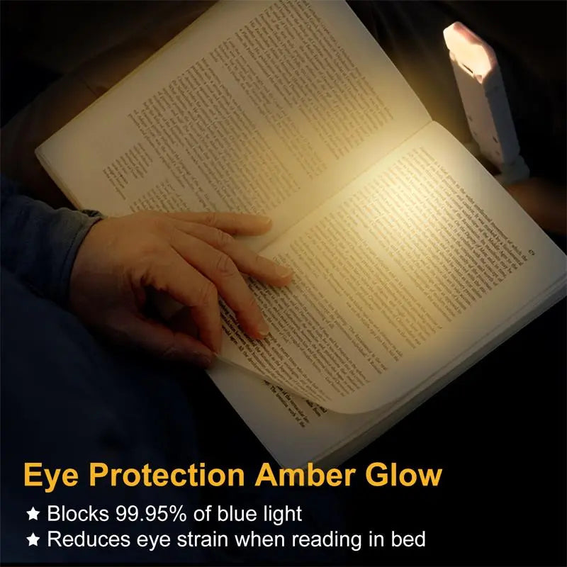 LED Clip-On Book Light – USB Rechargeable, Eye Protection, 9 Brightness Modes, 4 Colors