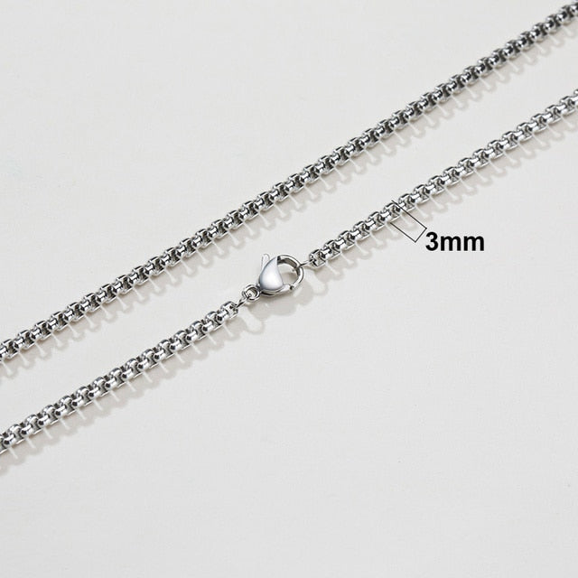 Twisted Rope Figaro Chain Necklace for Men – Premium Stainless Steel, Cuban Style