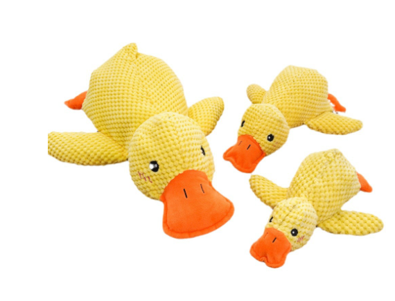 Calming Plush Duck Toy for Dogs & Cats – Squeaky, Teeth-Cleaning, S/M/L Sizes