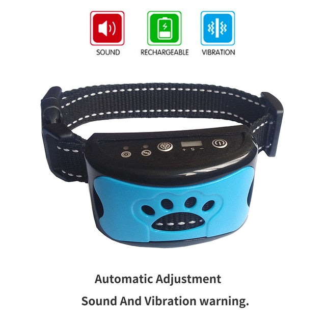 Ultrasonic Anti-Bark Dog Training Collar – USB Rechargeable, Humane, Vibration & Ultrasonic