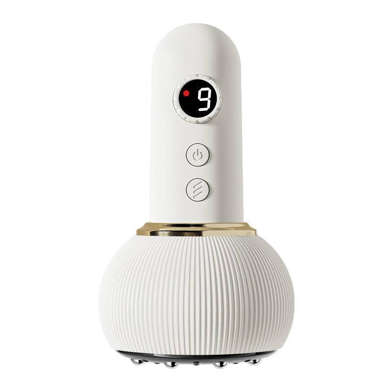 Electric Meridian Body Massage Brush – Rechargeable, Variable Speed, Beige & Green