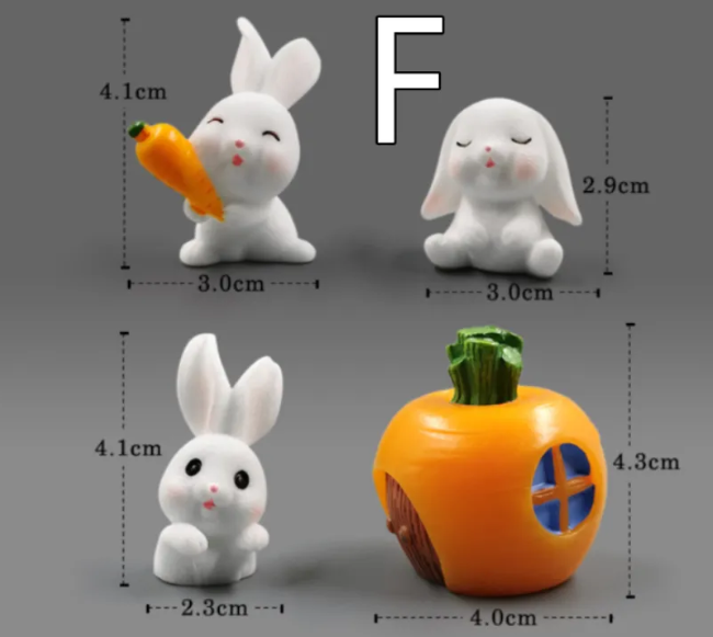 Mini Resin Animal Figurines for DIY Gardens & Terrariums – 8 Styles, Waterproof Micro-Landscape Decor