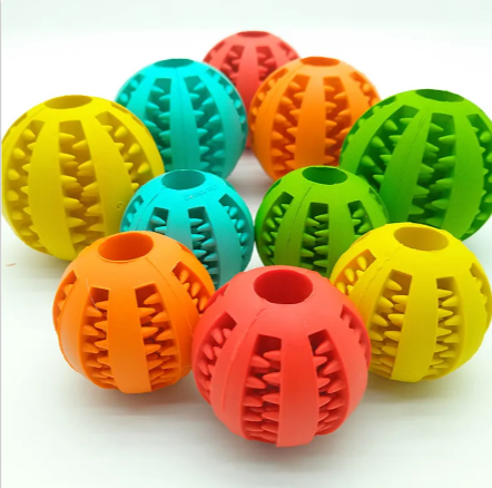 Interactive Slow Feeder Dog Ball – Food-Grade Rubber, Treat Dispensing, Dental Health, 3 Colors