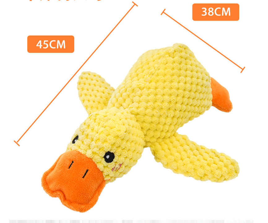 Calming Plush Duck Toy for Dogs & Cats – Squeaky, Teeth-Cleaning, S/M/L Sizes