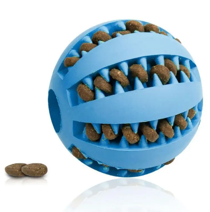 Interactive Slow Feeder Dog Ball – Food-Grade Rubber, Treat Dispensing, Dental Health, 3 Colors