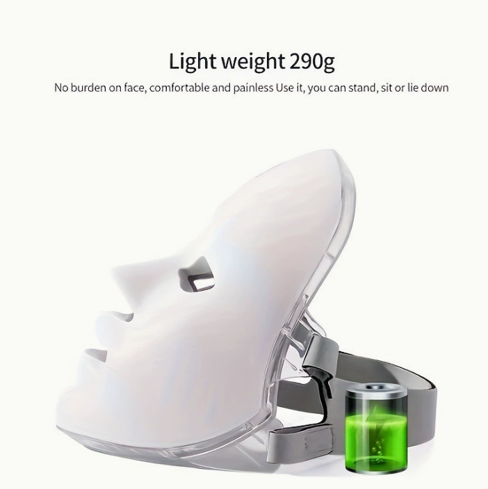 LED Light Therapy Face Mask for Skin Rejuvenation – 12W, USB Powered, Anti-Aging & Acne Treatment