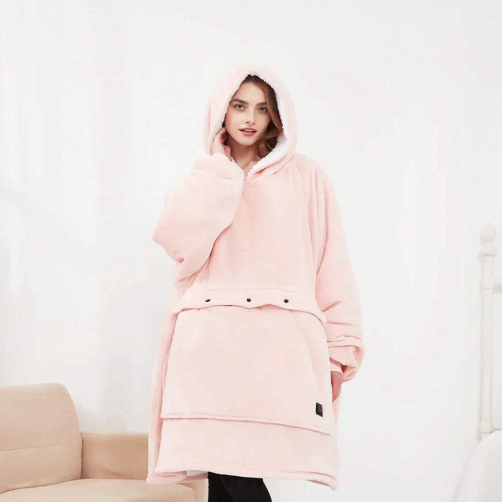 Heated Hoodie Blanket – Wearable Electric Blanket with Pockets, Adjustable Heat, Indoor & Outdoor