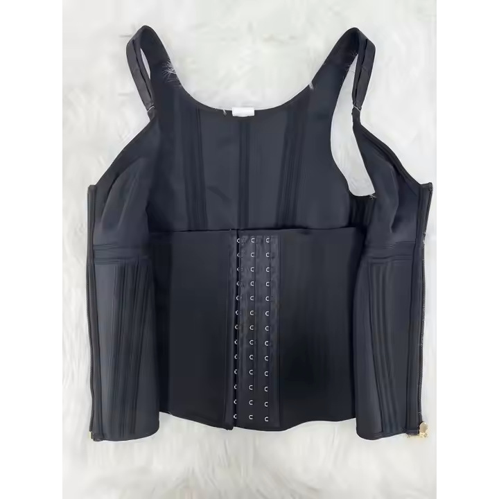 Mesh Waist Slimming Shapewear Corset – 3-Hook Closure, Breathable, Sizes S–2XL, Black