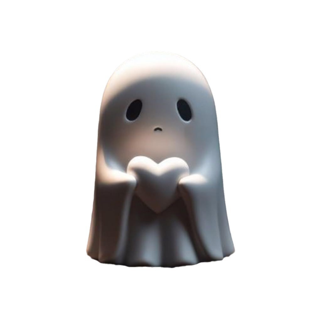 Halloween Ghost Resin Statue Ornament – Quirky Desk & Shelf Decor, 8.5cm