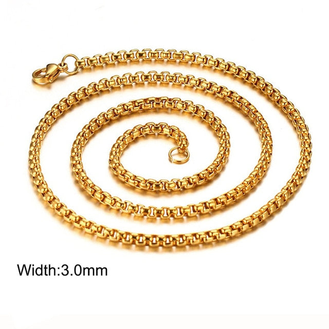 Twisted Rope Figaro Chain Necklace for Men – Premium Stainless Steel, Cuban Style