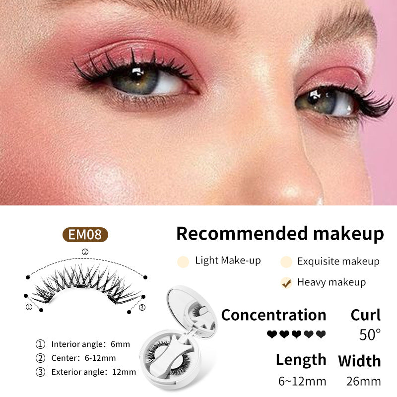 Magnetic False Eyelashes Set with Applicator & Storage Box – Glue-Free, Natural Look, Multiple Styles