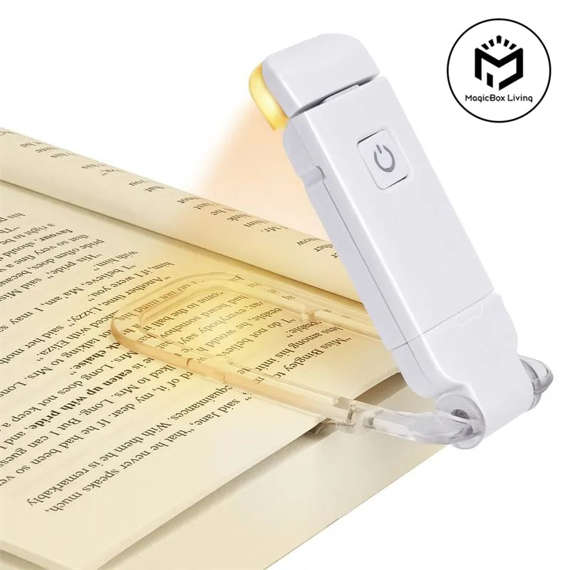 LED Clip-On Book Light – USB Rechargeable, Eye Protection, 9 Brightness Modes, 4 Colors