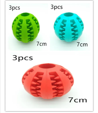 Interactive Slow Feeder Dog Ball – Food-Grade Rubber, Treat Dispensing, Dental Health, 3 Colors
