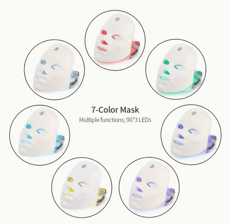 LED Light Therapy Face Mask for Skin Rejuvenation – 12W, USB Powered, Anti-Aging & Acne Treatment